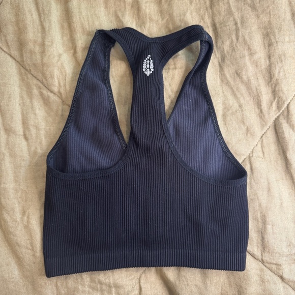 Free People Movement Free Throw Ribbed Crop Top XS Black - Picture 4 of 5